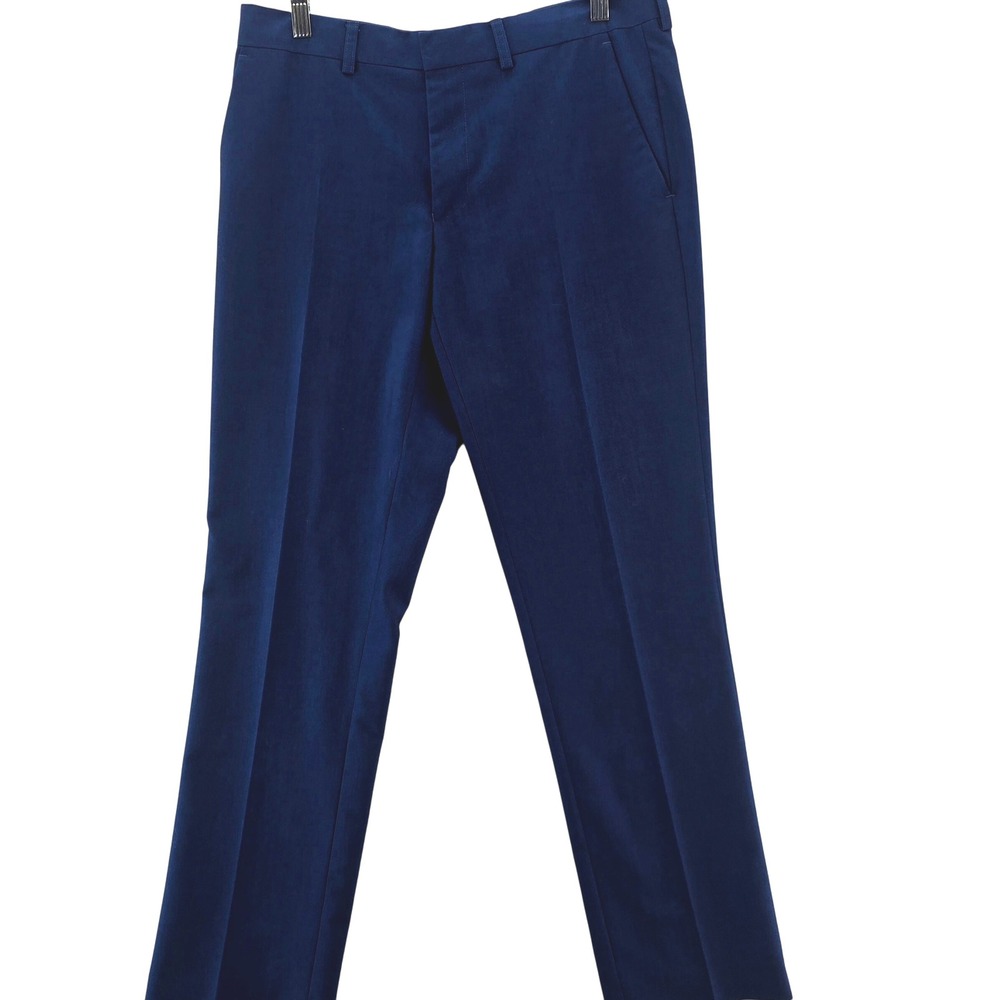 Topman Cobalt Shawl Dress Pants‎ Mens 32S Slim Fit Trousers Blue Mens